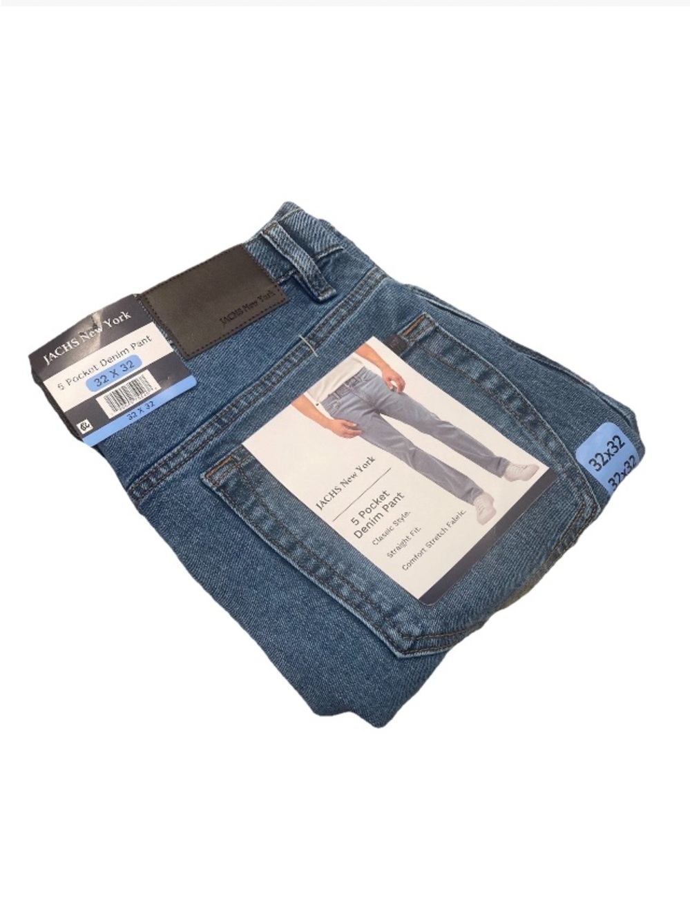 Jachs New York Men’s 32x32 Comfort Stretch Straight Blue Jeans NWT